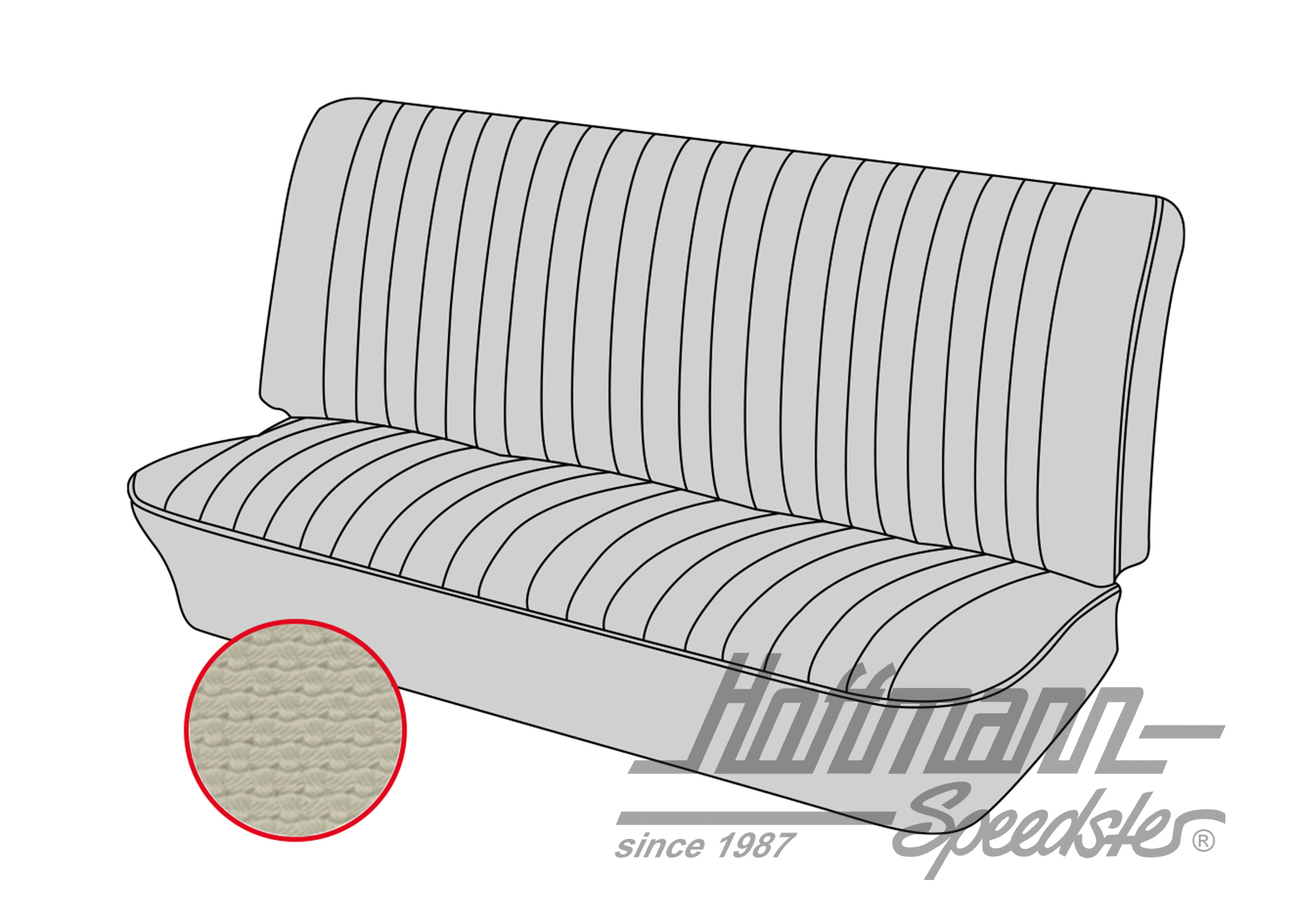 Housse de banquette, Type 3, 8.72-7.73, blanc cassé | 43-3214-05 | 069-9629-05