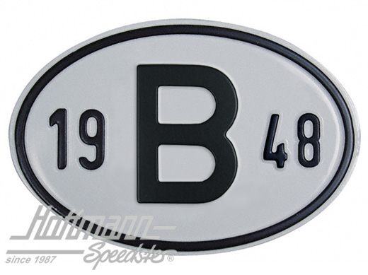 Plaque de nationalité "B", alu, avec année "1948" |  | 020-2397-48