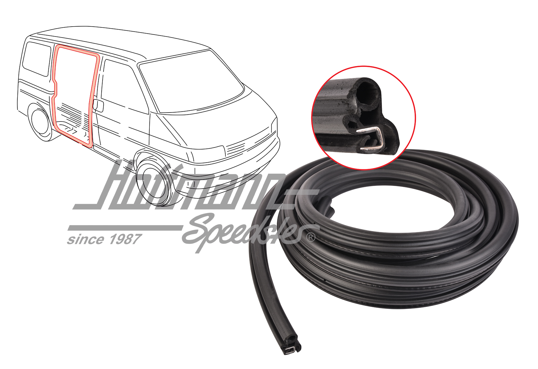 Joint de porte coulissante
, Bus T4 Van, gauche/droite | 7D0 843 791 F | 408-1460-10