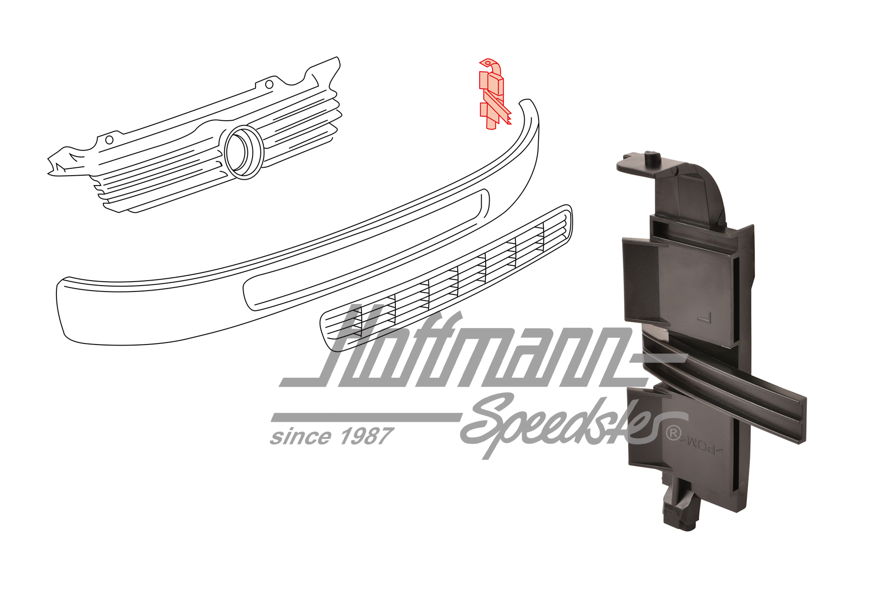 Guidage, écran/grille de radiateur
, en bas, gauche | 7D0 854 509 | 408-2940-01