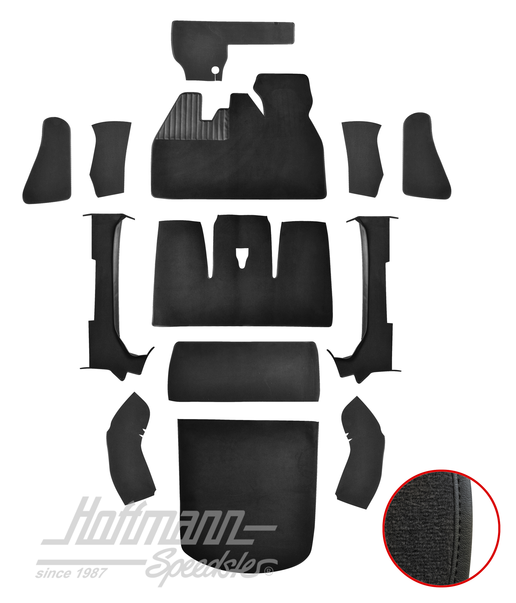 Kit moquettes, Cox Cabriolet, 1302, noir |  | 026-6021