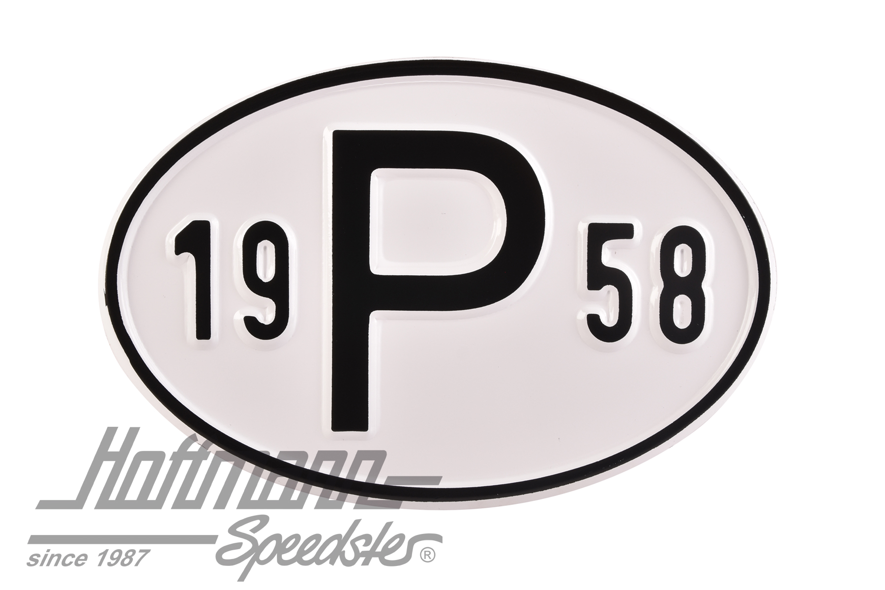 Plaque de nationalité "P", alu, avec année "1958" |  | 020-2405-58
