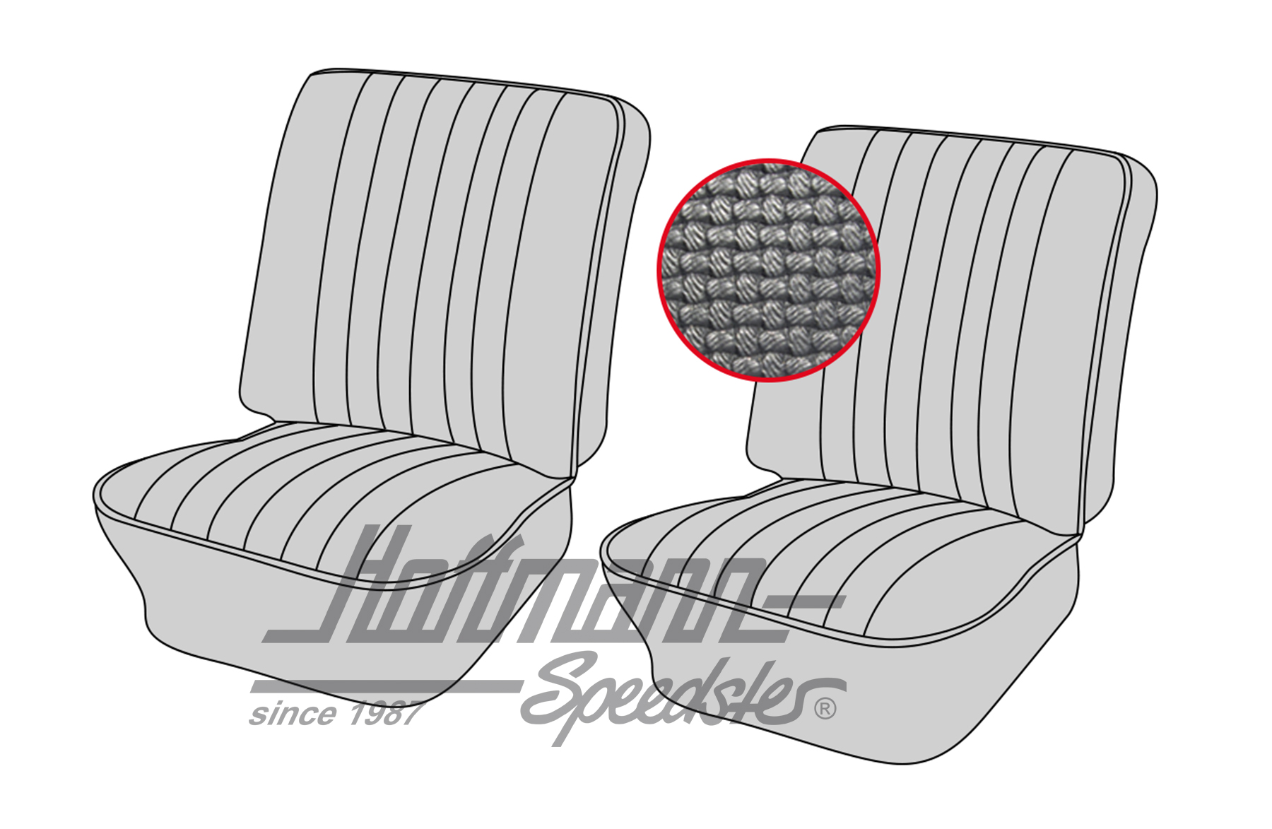 Housses de sièges, avant, Type 3, 4.61-7.64, noirs | 43-3001-01 | 069-9600-01