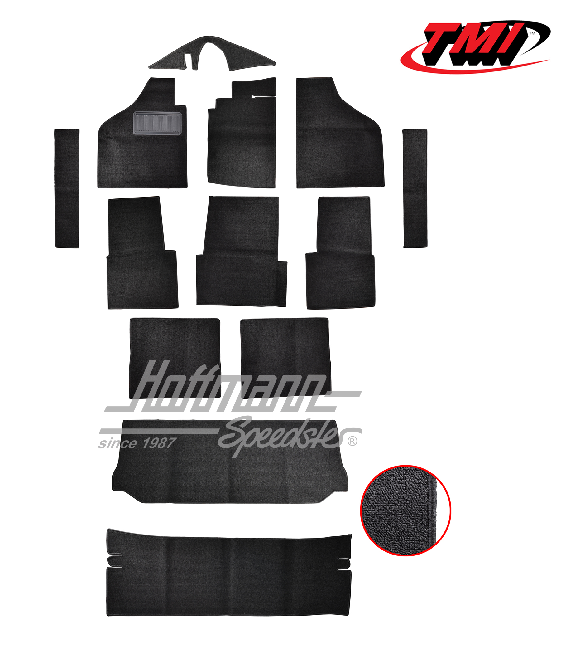 Kit moquettes, Type 181, noir | 34-1406-301 | 080-5070-30