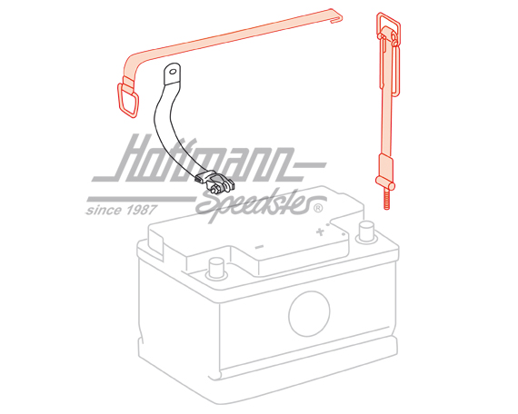 Bande de serrage de batterie, 911/912, noire                                                        