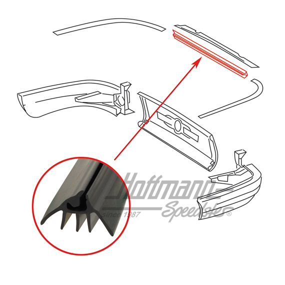 Joint, pare-chocs, arrière, au milieu, -.73 | 901 505 497 20 | 515-1008