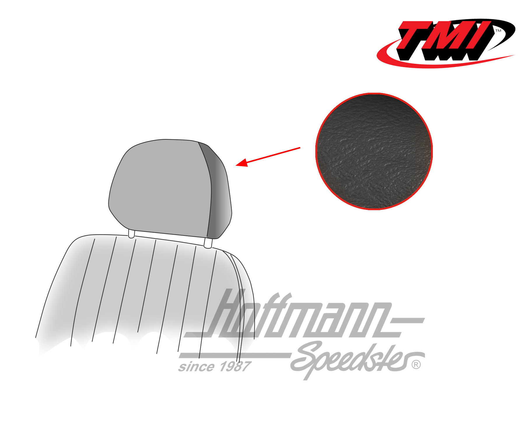 Housses appuie-tête, Karmann Ghia, 69-74, noires | 43-1530-11 | 066-0079-40
