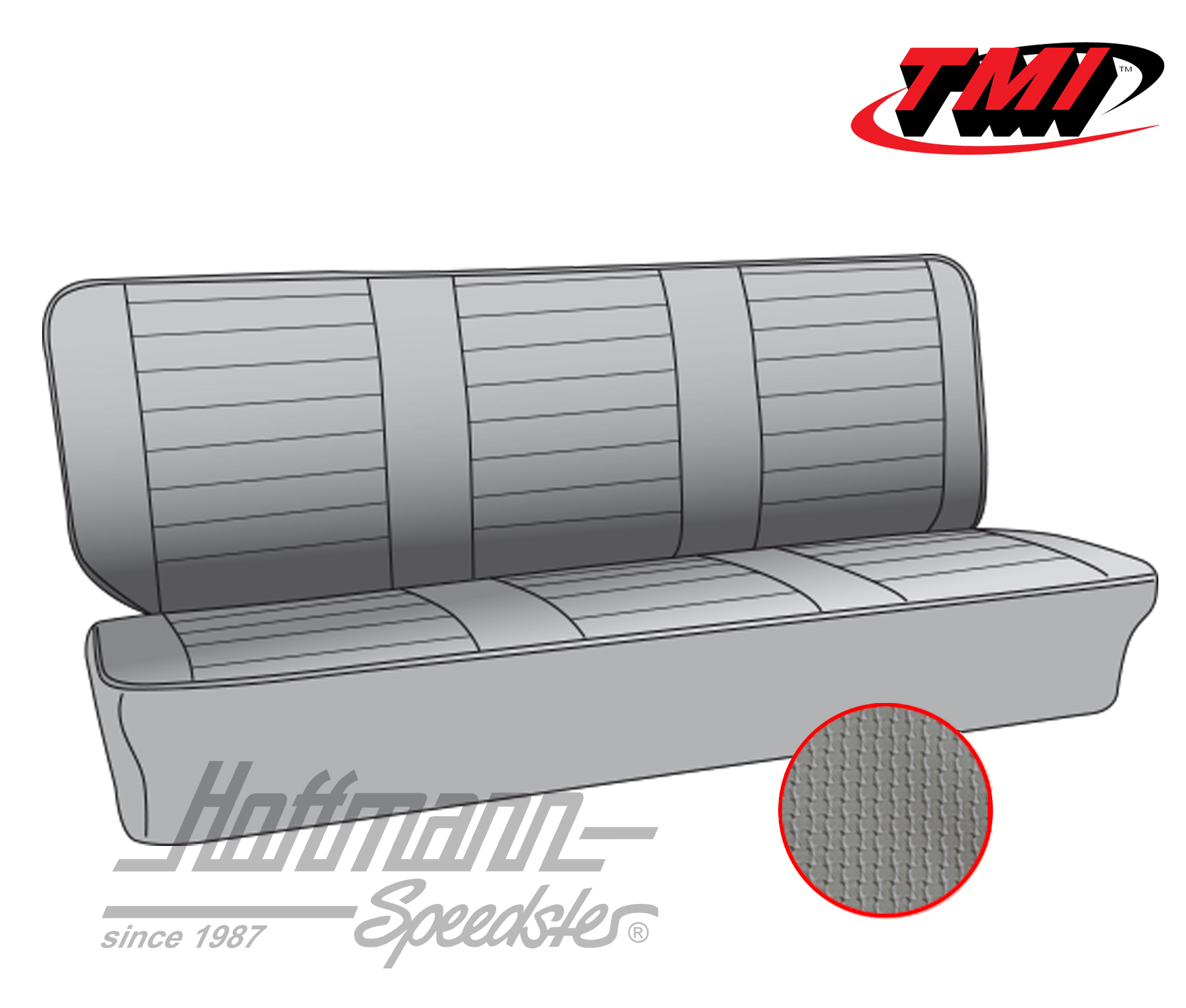 Housses de sièges, banquette AR, 73-79, grises | 43-2124-06 | 098-0675-35