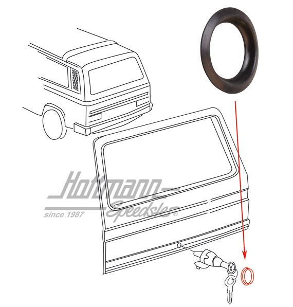 Joint, serrure de hayon arrière, 12.83-7.92 | 251 829 233 | 350-6050