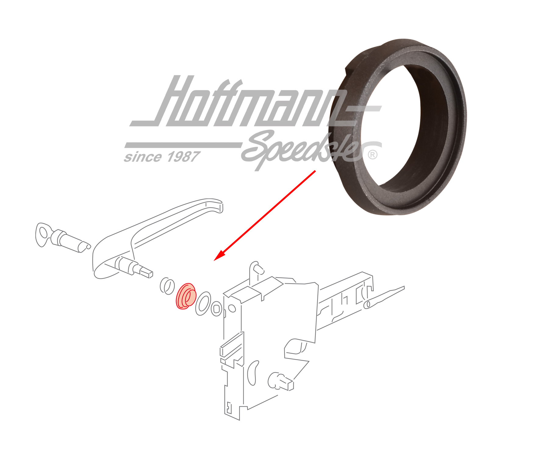 Joint, poignée de porte coulissante, 5.79-7.84 | 251 843 711 | 350-6040