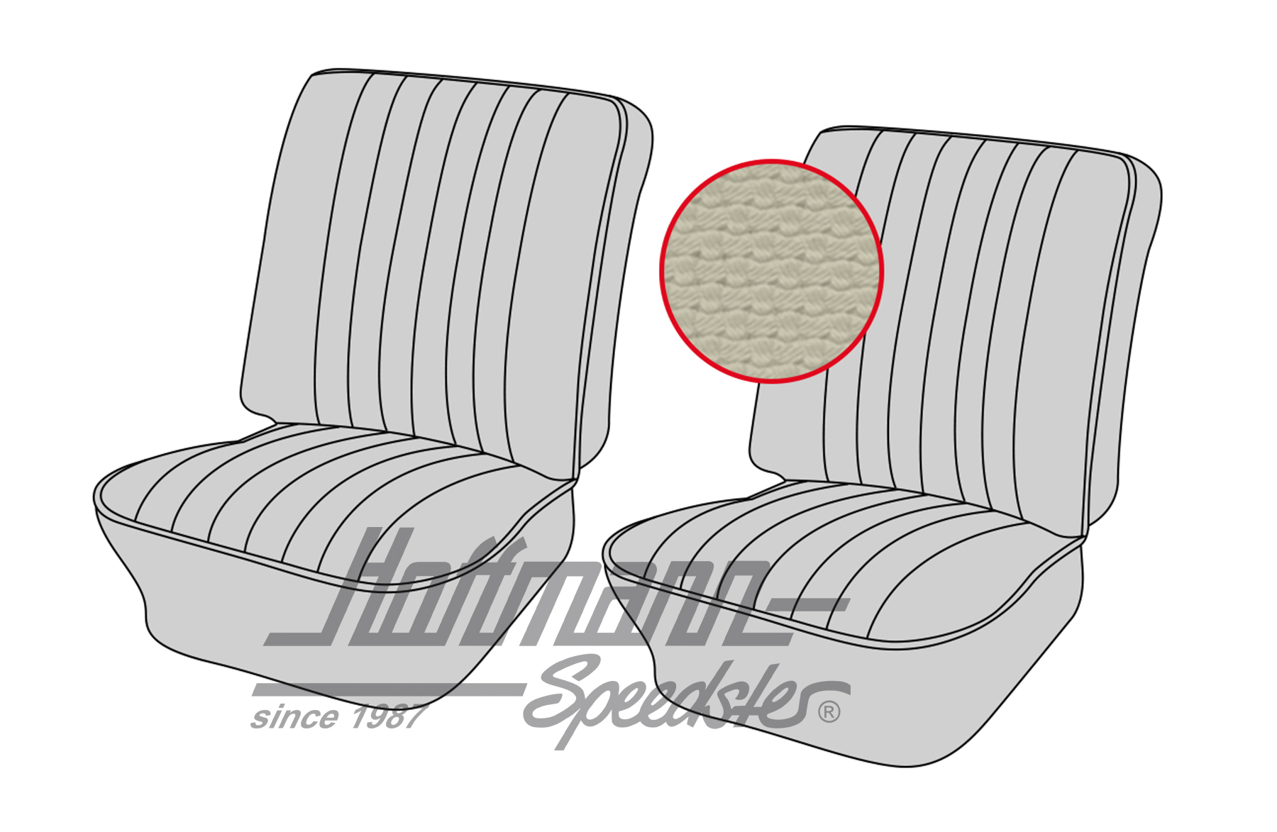 Housses de sièges, avant, Type 3, 8.64-7.72, blanc cassée | 43-3002-05 | 069-9603-05