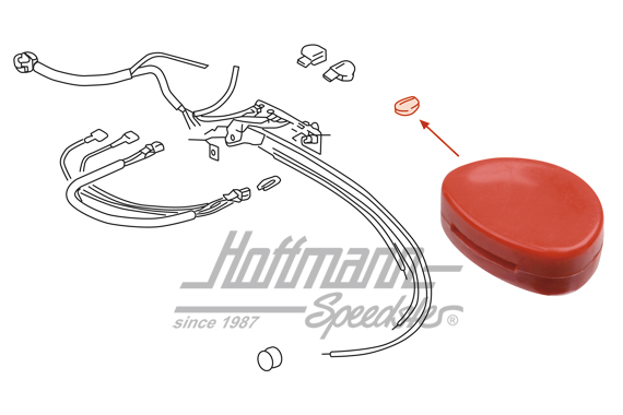 Bouton de chauffage, en haut, 911, 69-85, rouge                                                     