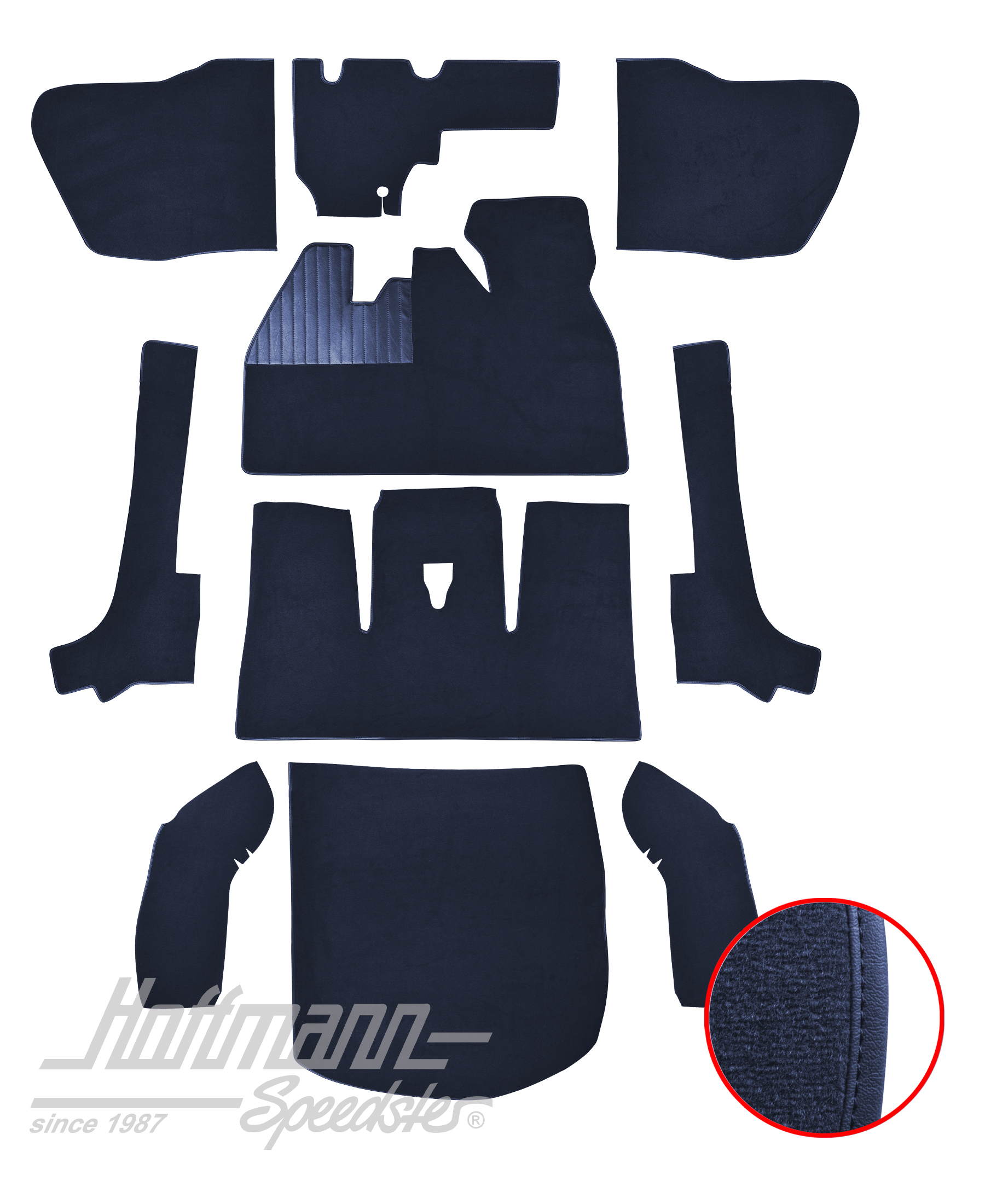 Kit moquettes, Cox Cabriolet, 8.66-7.70, bleu |  | 026-5924