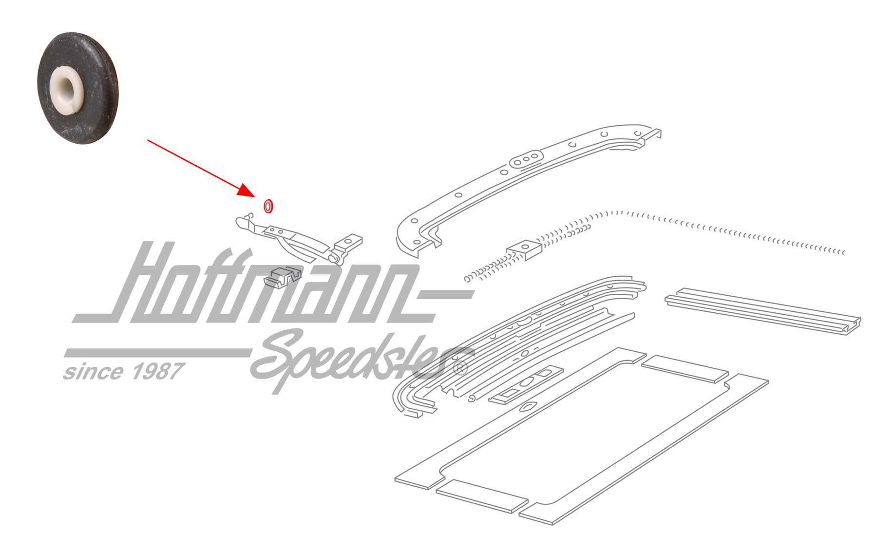 Rondelle d'amortisseur, toit ouvrant, avant | 133 877 661 | 020-5498-50