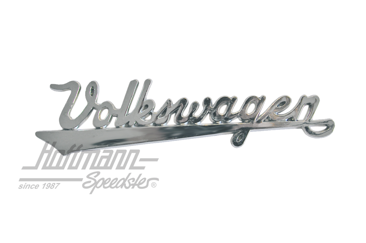 Sigle "Volkswagen", plastique / chromé, 17 x 5 cm | 111 853 911 A | 020-6078-10