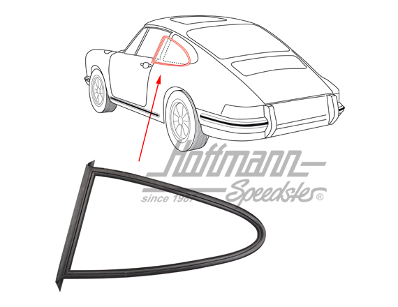 Joint, vitre latérale, 911 Coupé, 78-89, gauche | 911 543 035 01 | 515-0975-11