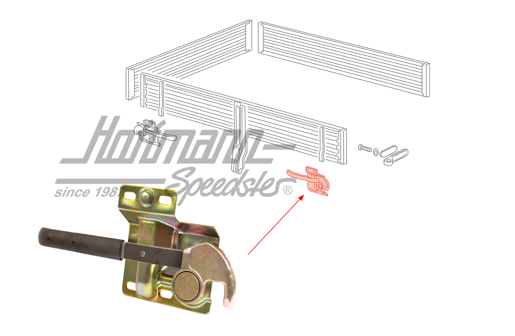 Crochet de fermeture, avant droite/arrière gauche | 245 829 454 | 370-5310-02