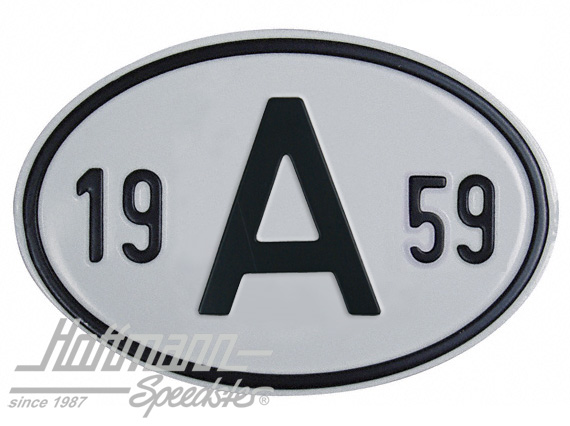 Plaque de nationalité "A", alu, avec année "1959" |  | 020-2398-59