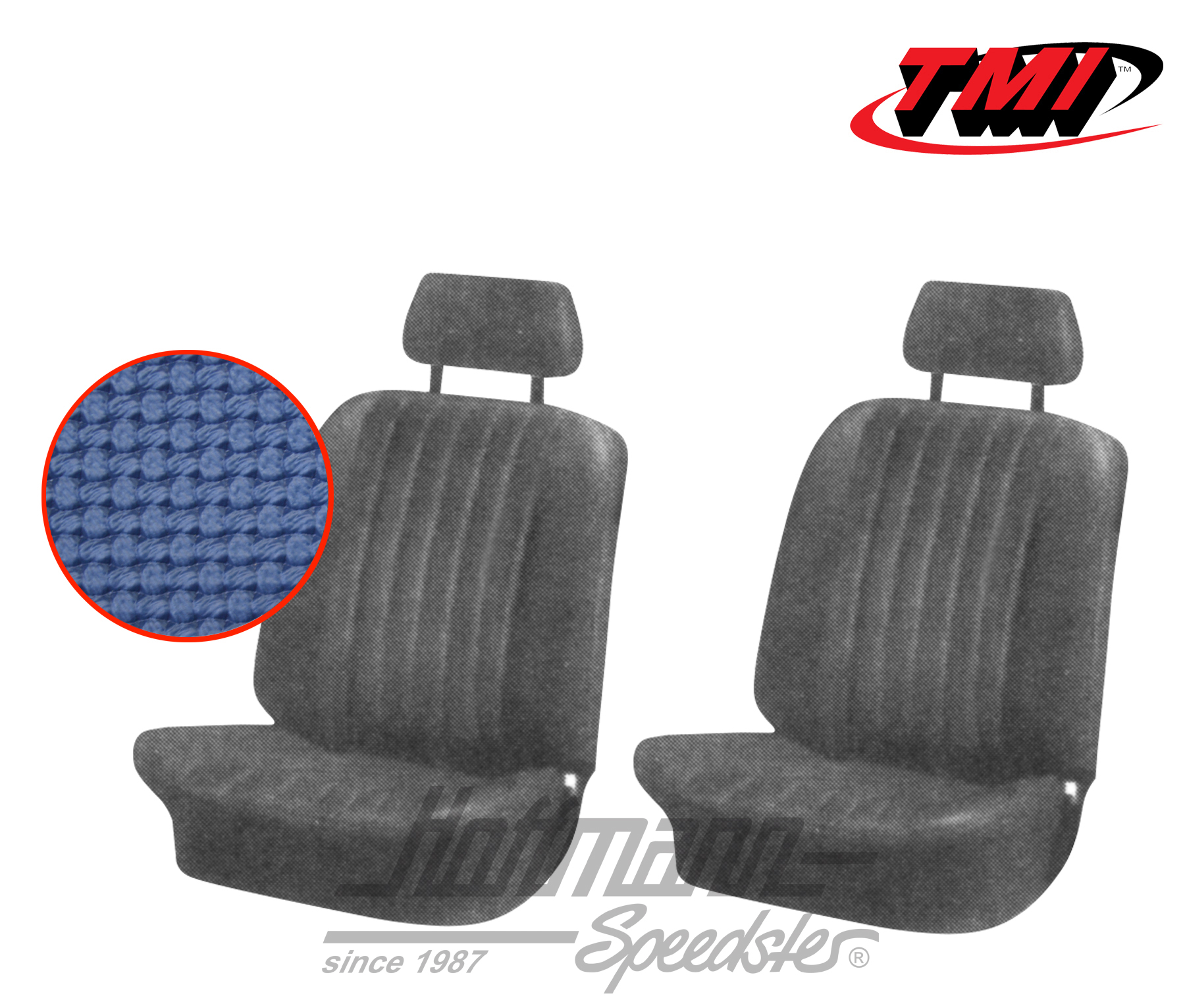 Housses de sièges, Karmann Ghia, 71-74, bleues | 43-1507-08 | 066-0076-20