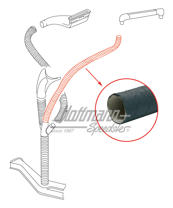 Tuyau de chauffage, carton, ø 24.5mm | 211 255 359 | 020-0915-03