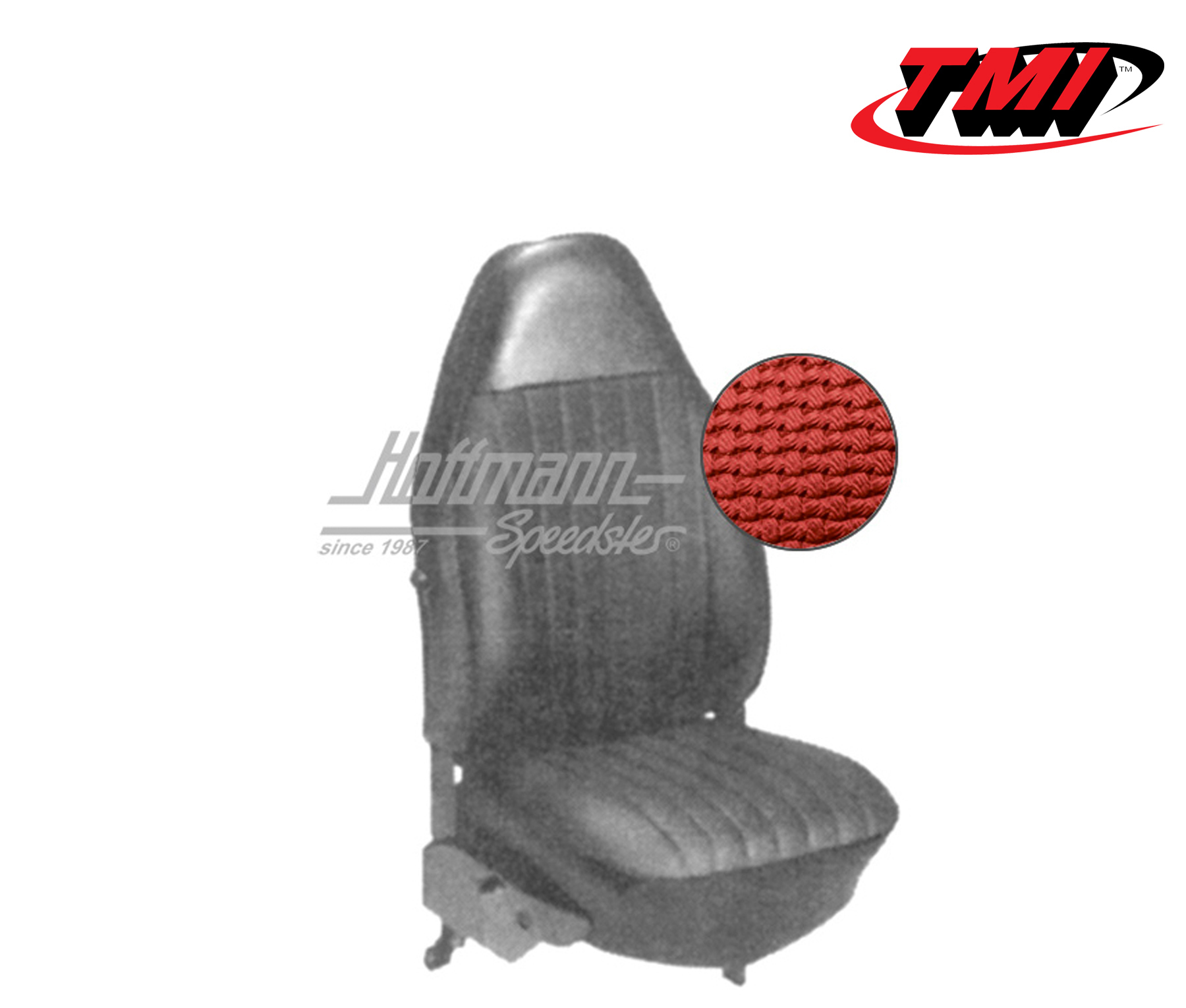 Housses de sièges, Cabriolet, 8.72-7.73, tissu natté, rouges | 43-1326-07 | 055-6210