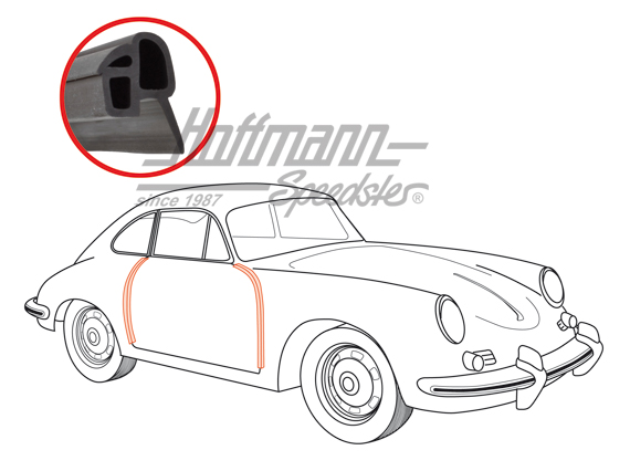 Joint de porte, avant/arrière, 356 A/B/C                                                            