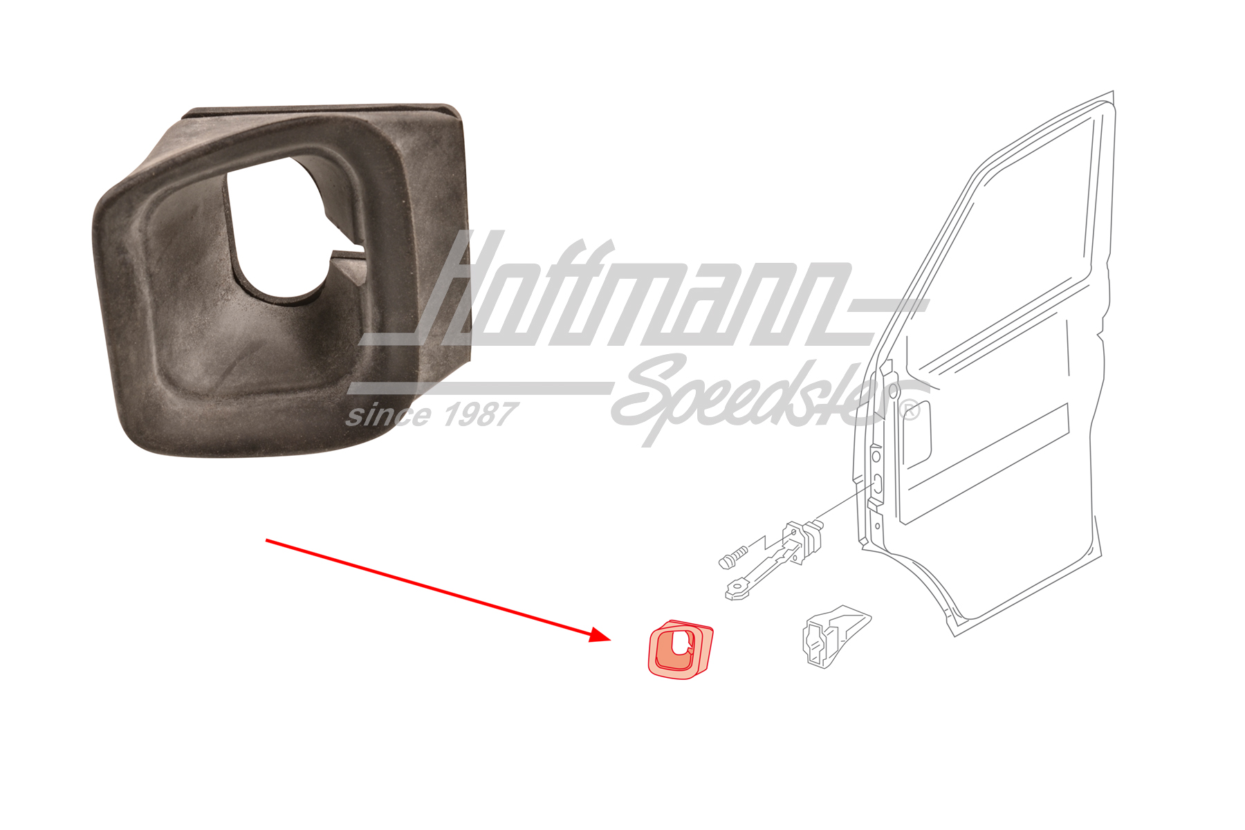 Joint, arrêt de porte, avant, gauche/droite | 701 837 341 | 408-3100