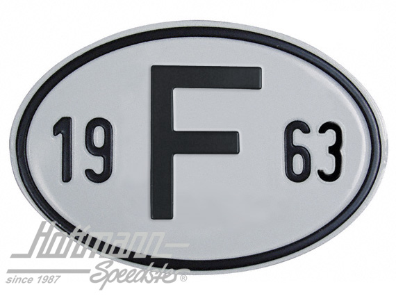 Plaque de nationalité "F", alu, avec année "1963" |  | 020-2399-63