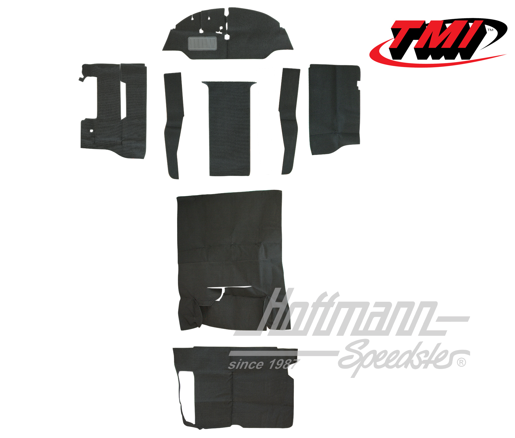 Kit moquettes, Bus T1, 8.64-7.67, noir | 34-F2108-301 | 098-0012