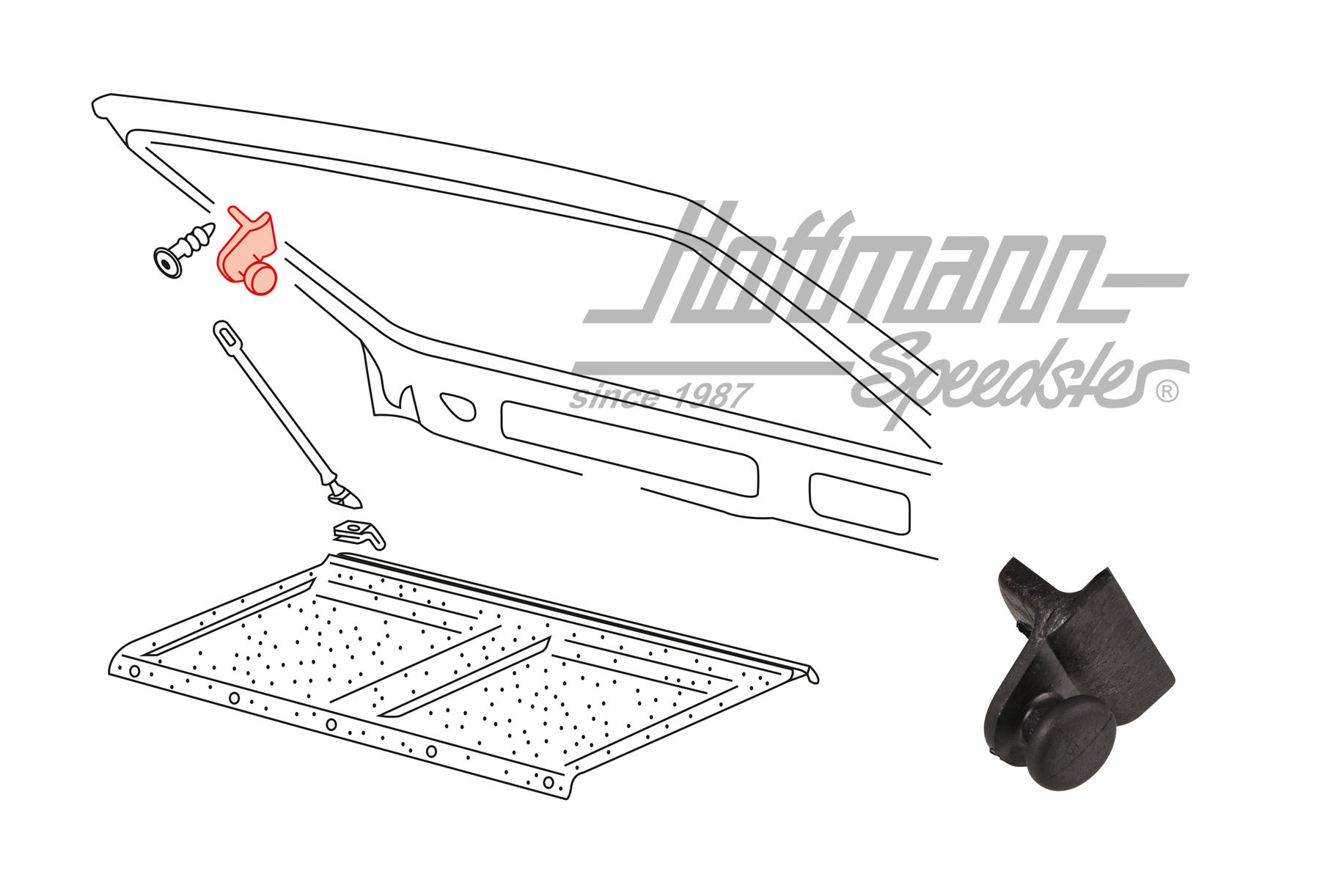 Support jarret, attache, plage arrière, 76-83 | 171 867 777 | 180-2005-10