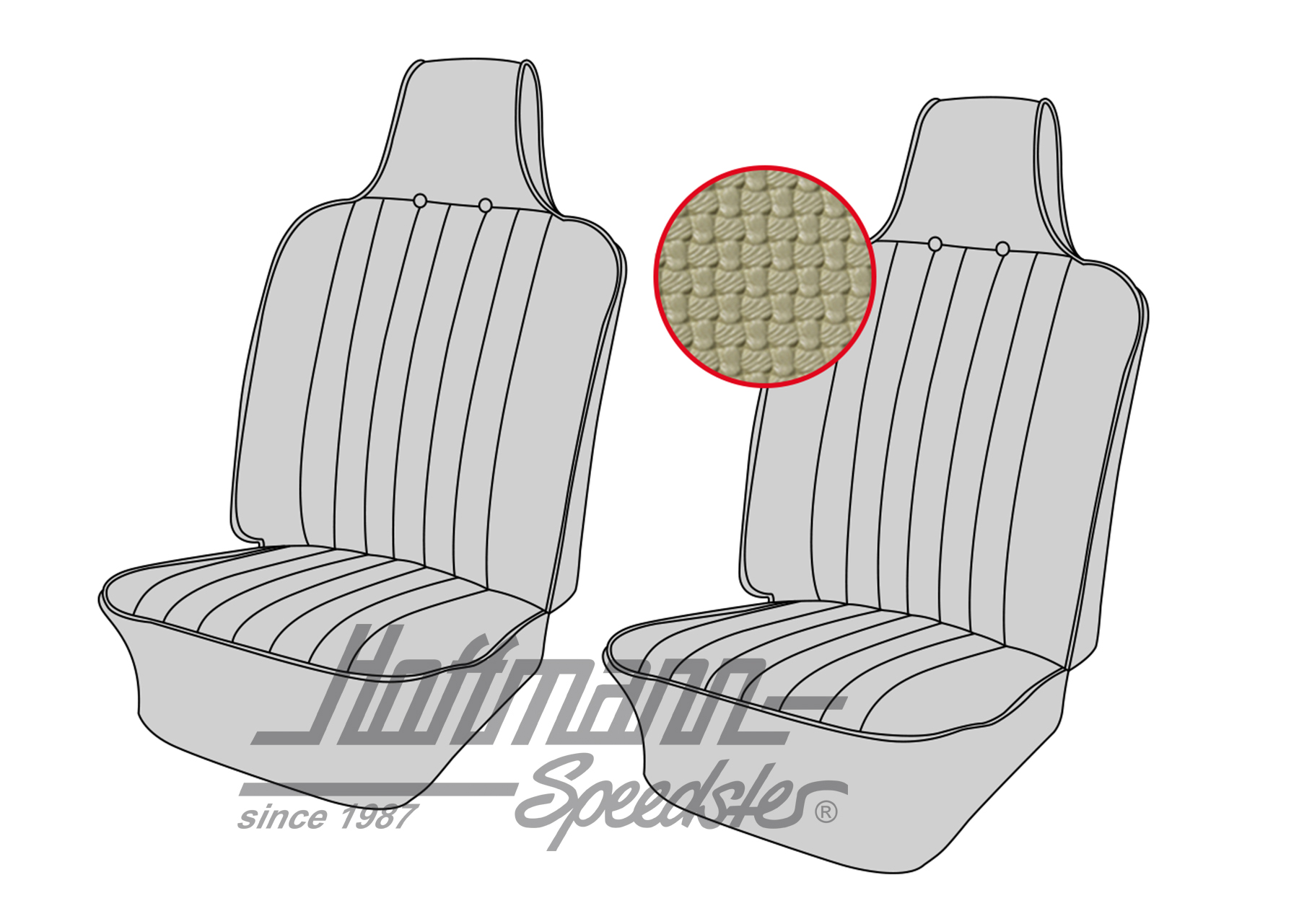 Housses de sièges, avant, 
Type 3, 8.69-7.72, beiges | 43-3004-04 | 069-9609-04
