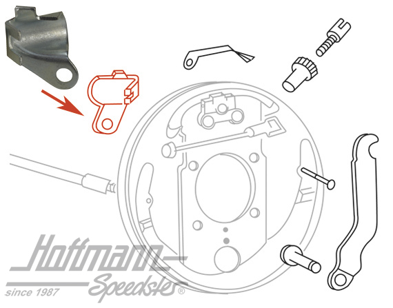 Tôle de fixation, câble de frein, Bus T1, droite, -7.63 | 211 609 638 A | 089-2675-02
