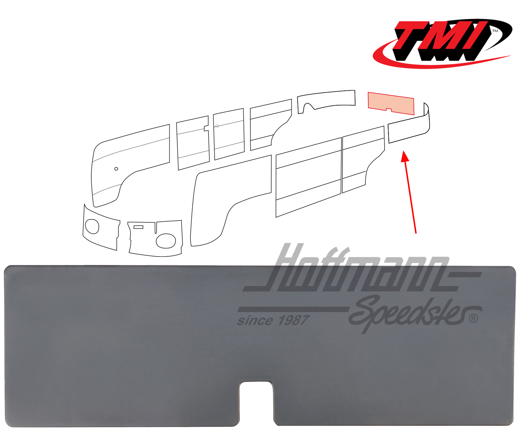 Panneau de hayon arrière, 3.55-7.63, gris | 10-2108-16 | 098-0539-03