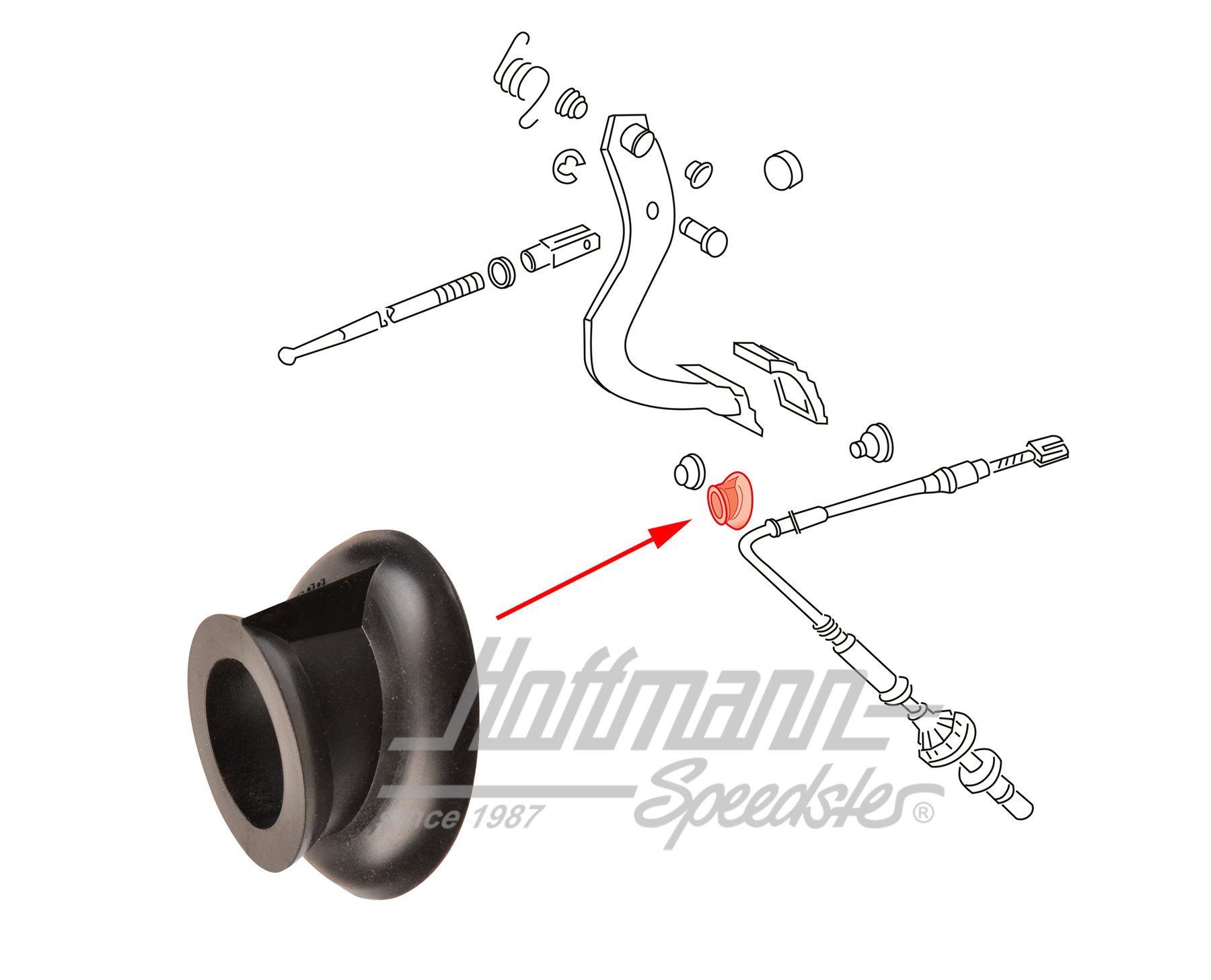 Gaine, passage de câble d'embrayage, 1.5-1.8 | 171 721 380 | 170-0814