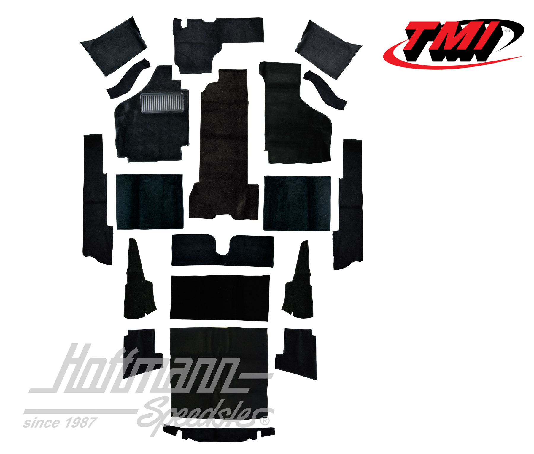 Kit moquettes, Karmann Ghia Cabriolet, 8.68-, noir | 34-F1626-801 | 066-0049-50