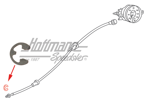 Circlip, câble de compteur de vitesse | N  012 434 2 | 020-4163