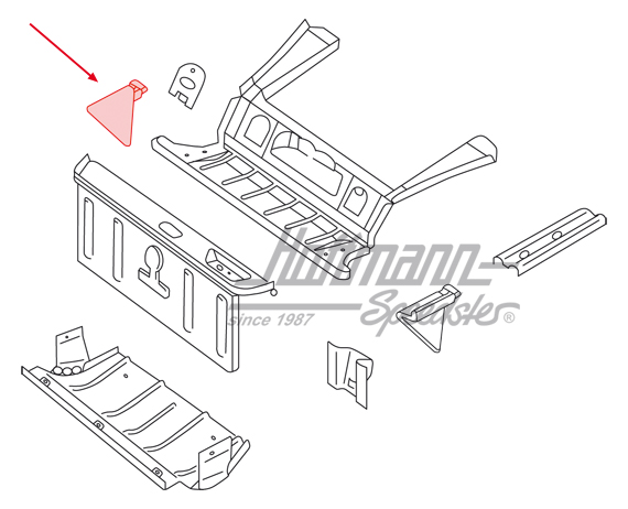 Plaque de renforcement, avant, Type 181, droite                                                     