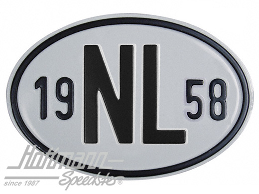 Plaque de nationalité "NL", alu, avec année "1958" |  | 020-2391-58