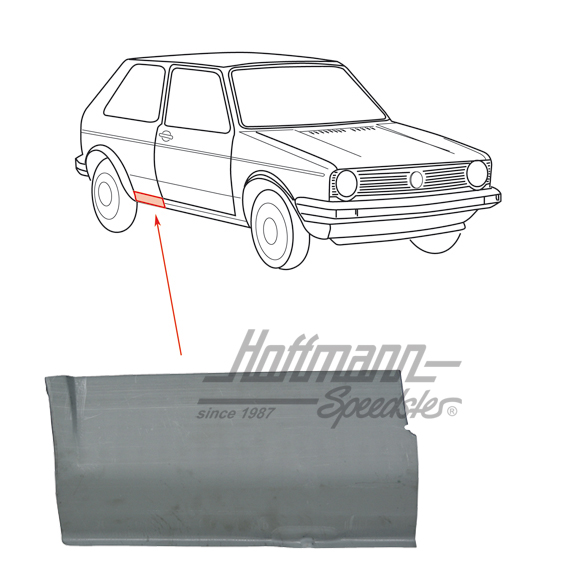 Tôle latérale, petite, arrière, -.78, droite | 620 01 2 | 185-0252