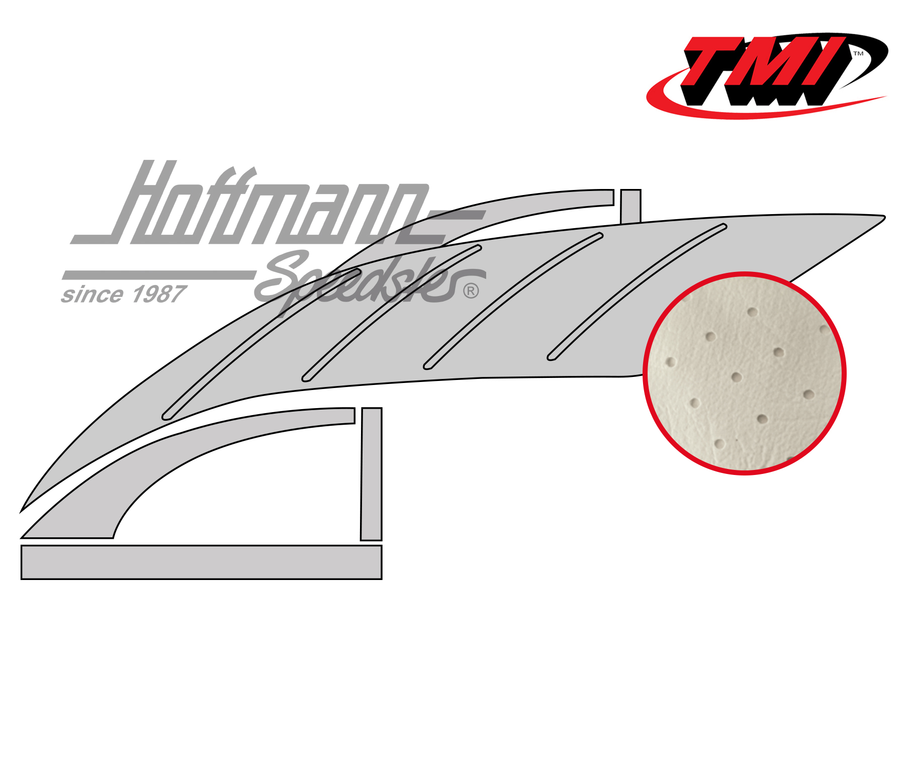 Ciel de toit, Hatchback, perforé, blanc cassé | 20-3313-44 | 069-9720