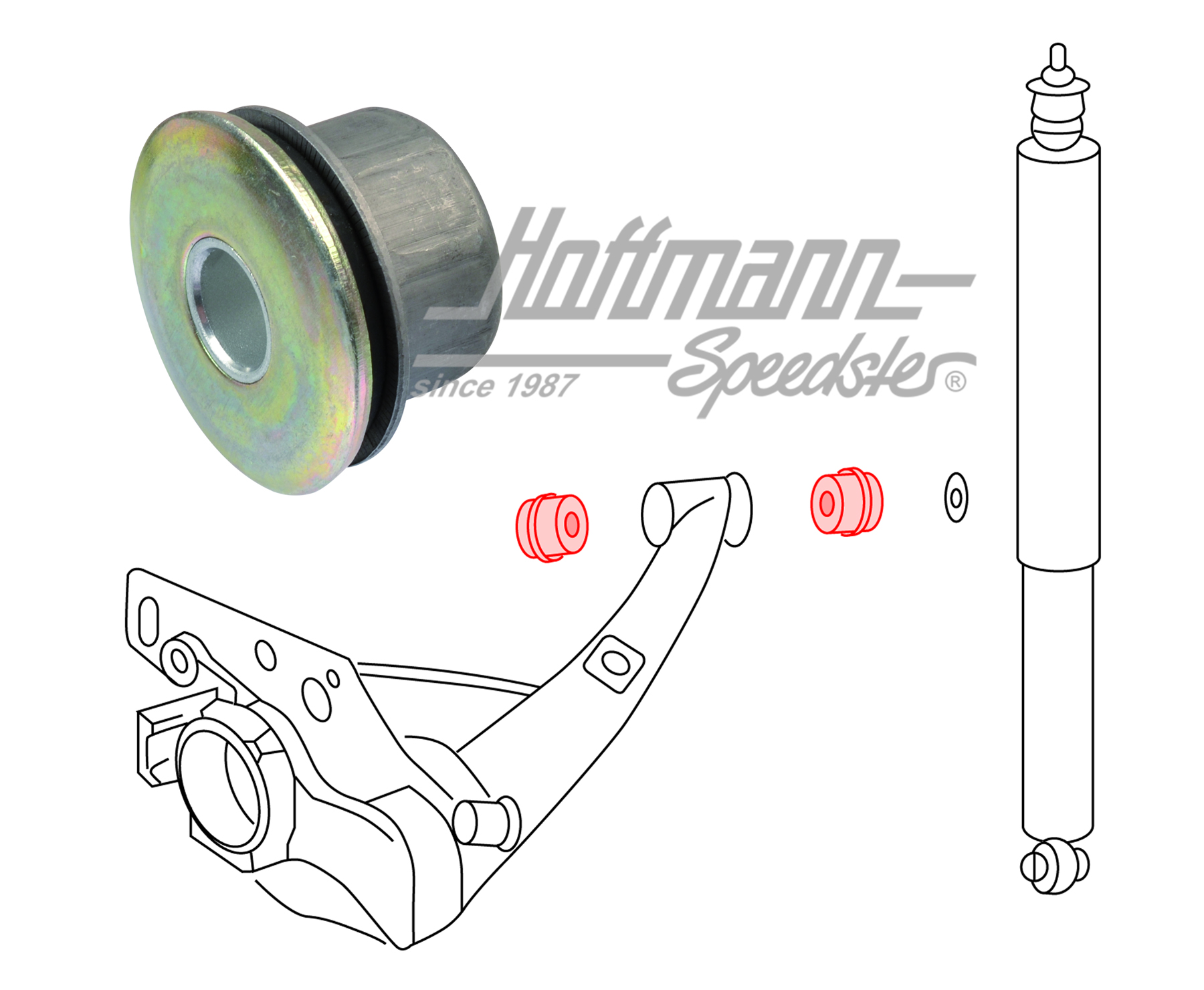 Palier, bras oblique, arrière, 911, heavy duty                                                      