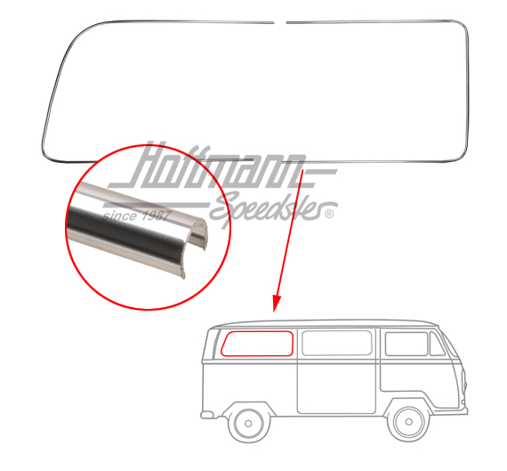 Cadre décoratif, aluminium, vitre latérale, arrière, droite | 241 853 354 | 097-1280-12