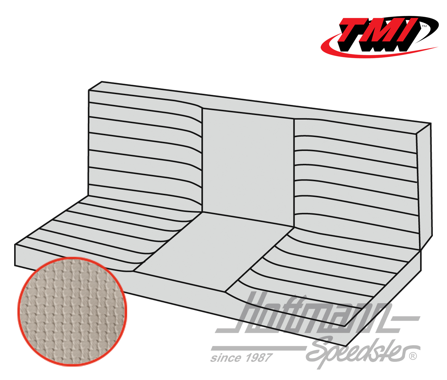 Housse de banquette, Karmann Ghia Cab., 71-74, blanc cassé | 43-1612-05 | 066-0085-50