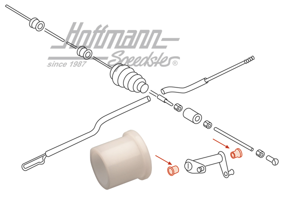 Douille, levier de déviation
, tringlerie d'accélérateur, 356/911                                  