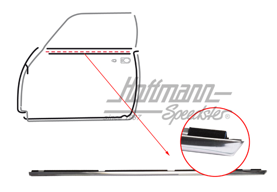 Lèche-vitre, inox, Coupé, .71-, gauche | 143 837 471 | 060-0462-01