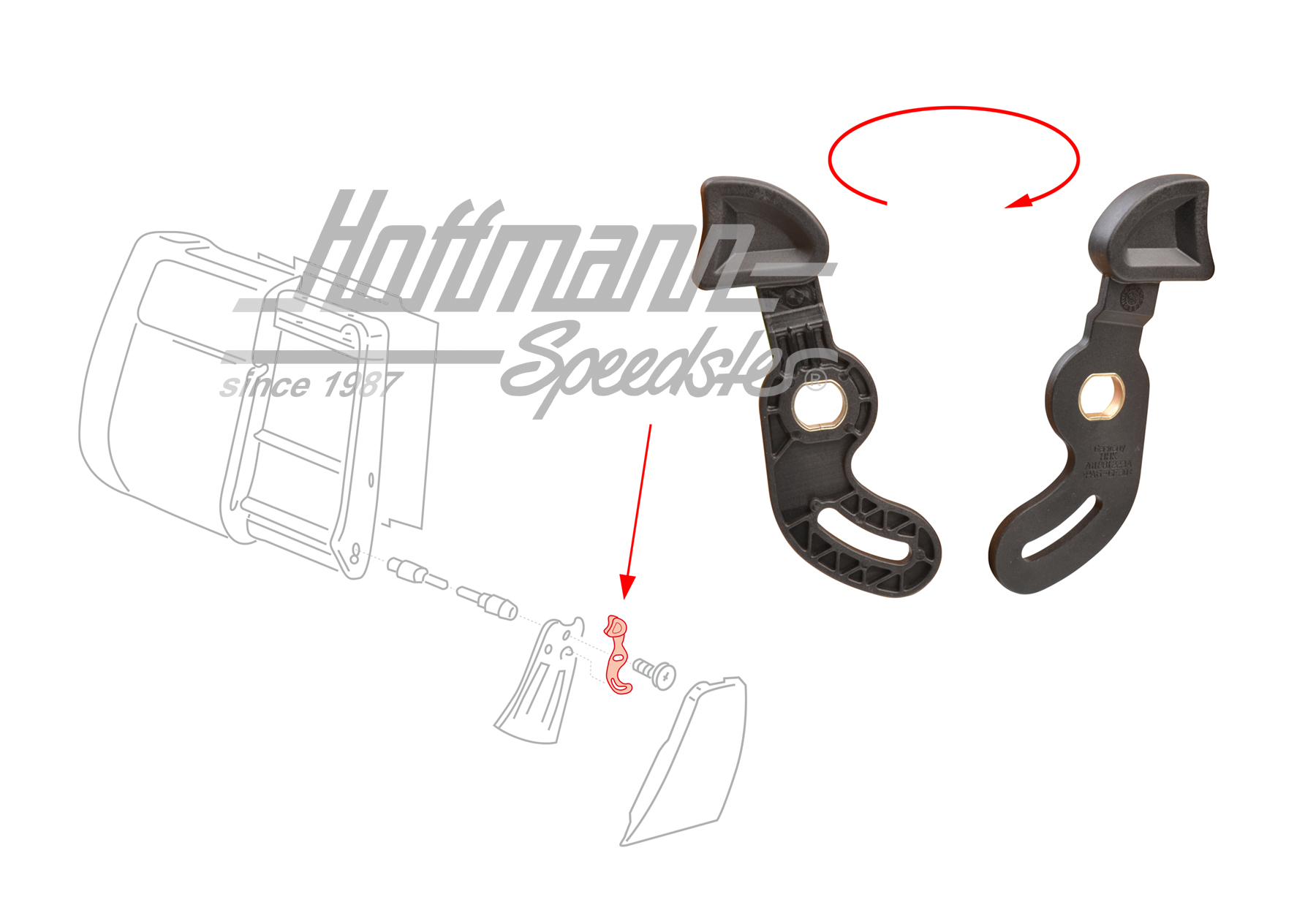 Levier de blocage, banquette double, dossier, gauche | 701 881 223 A 01C | 408-2284-01