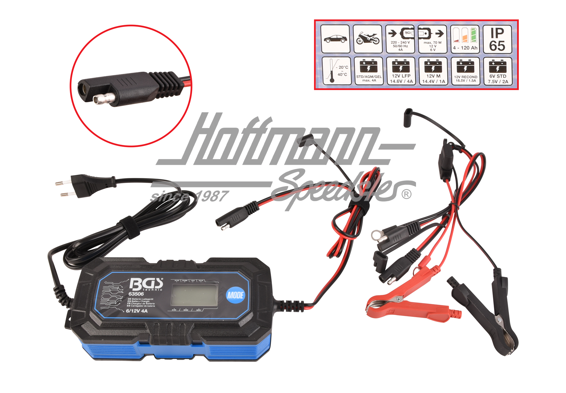 Chargeur de batterie, numérique 6/12 V, 4A | --- --- --- | 027-0930-05