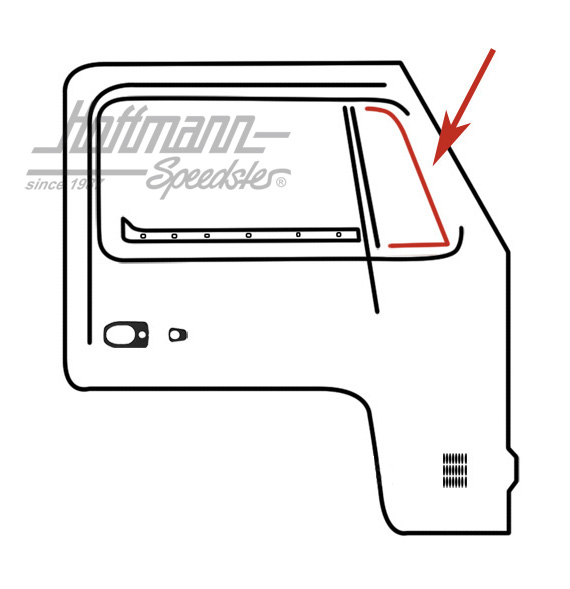 Joint de déflecteur, Bus T2, 8.67-, droite | 241 837 626 | 090-6162