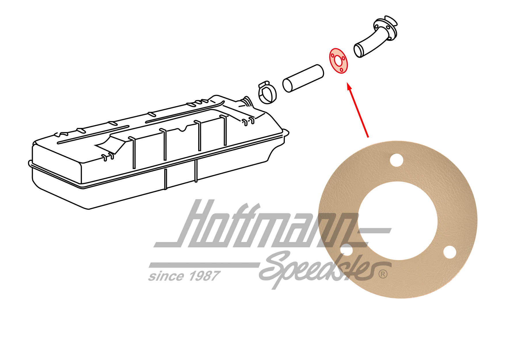 Joint, tubulure de remplissage
, Bus T2, 8.67-7.71 | 211 201 193 A | 092-6208