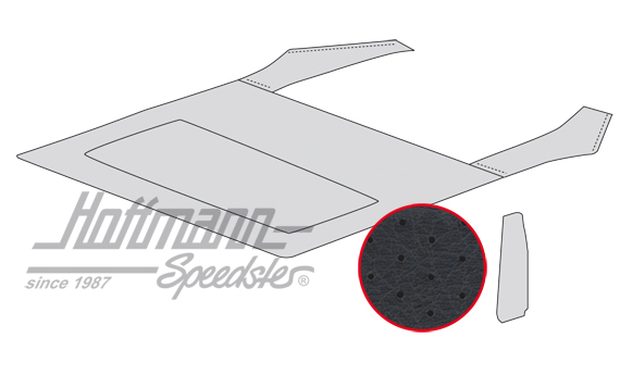 Ciel de toit, 911, avec toit ouvrant, perforé, noir                                                 